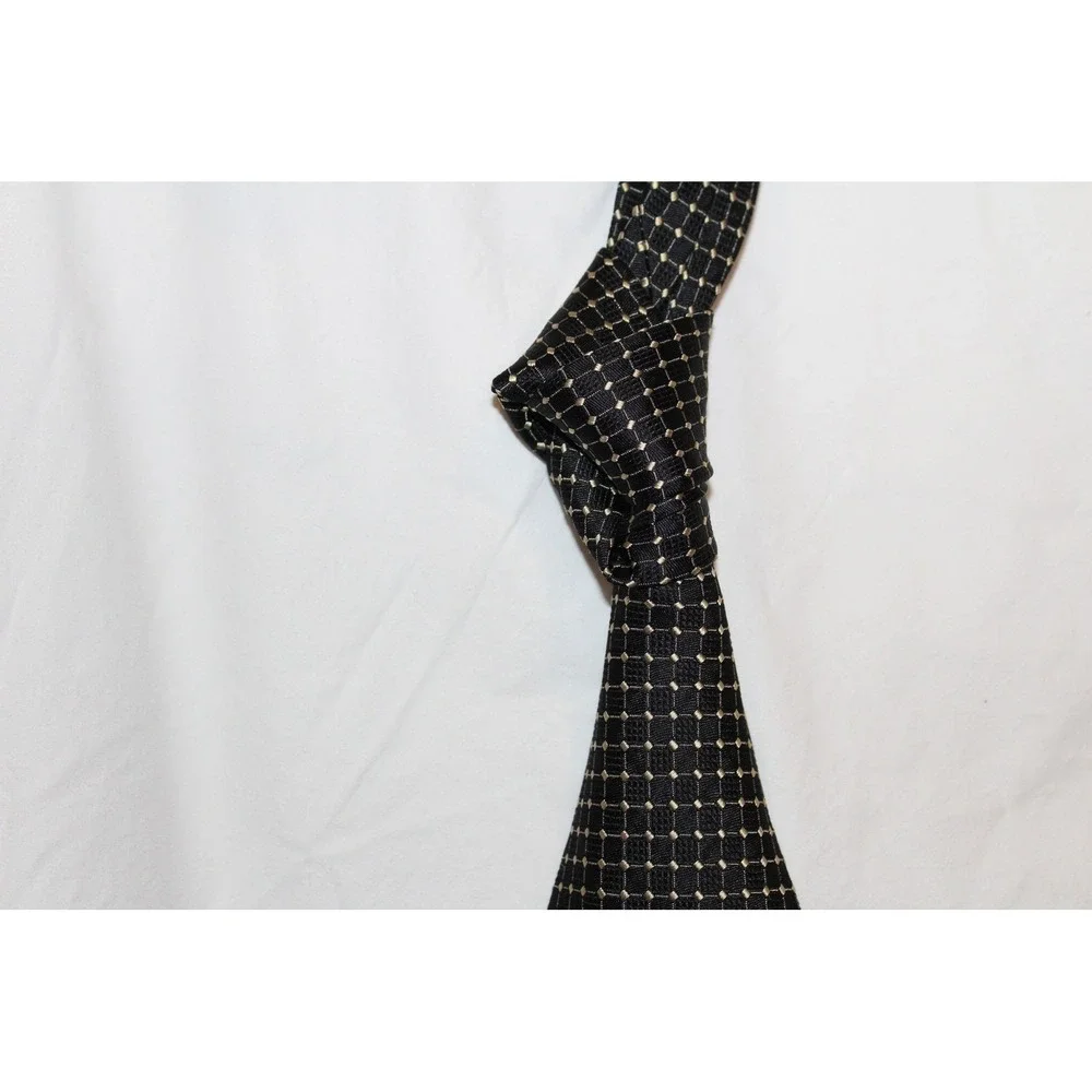Hervé Bernard Silk Tie Black Gold‎ Geometric Necktie